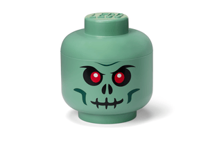 Grande boîte de rangement Tête de squelette – Vert