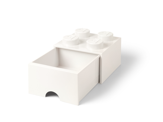 LEGO 5006208 - 4-knops opbevaringsklods med skuffe – hvid