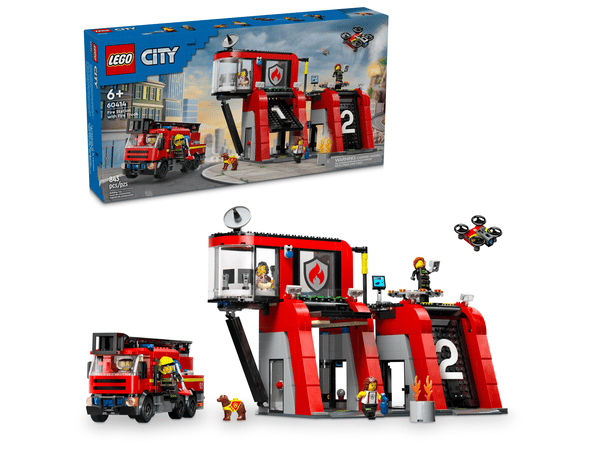 LEGO 60414 La caserne et le camion de pompiers — visuel 2 sur 8