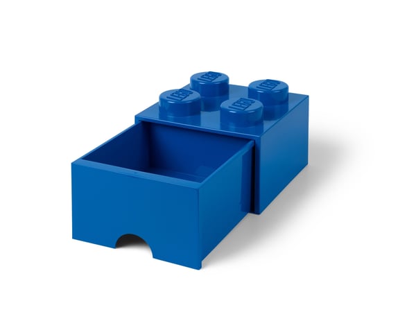 LEGO 5006130 Brique bleue de rangement à tiroir 4 tenons — visuel 3 sur 5