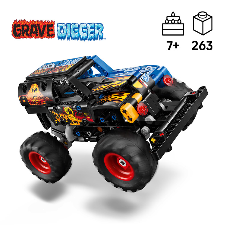 Monster Jam™ Grave Digger™ ファイヤー＆アイス プルバック 42219
