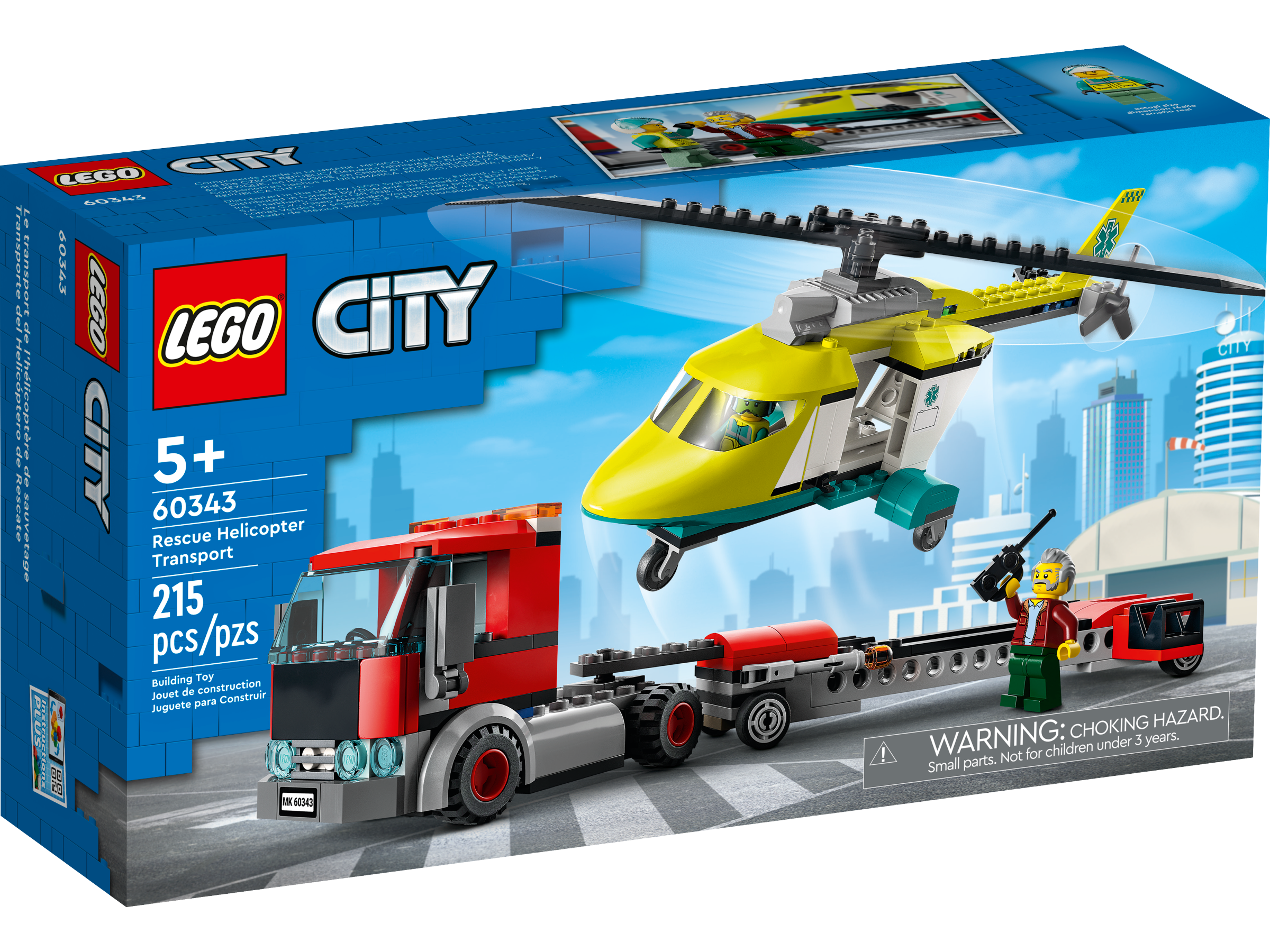 Trasportatore di elicotteri di salvataggio 60343 | City | LEGO® Shop  ufficiale IT
