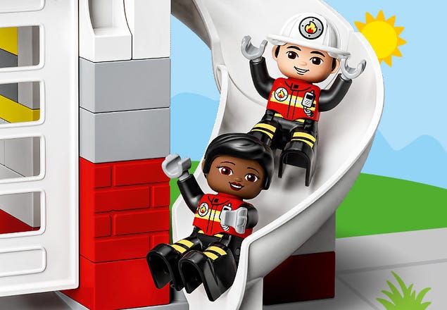 Caserne de pompiers et hélicoptère Lego Duplo