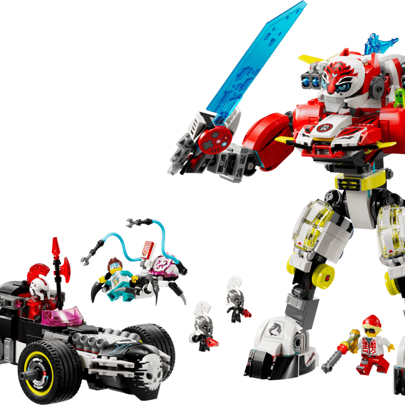 Cooper's Tiger Mech & Zero's Hot Rod Car 71497 | LEGO® DREAMZzz Cooper's Tiger Mech & Zero's Hot Rod Car 71497 | LEGO® DREAMZzz
