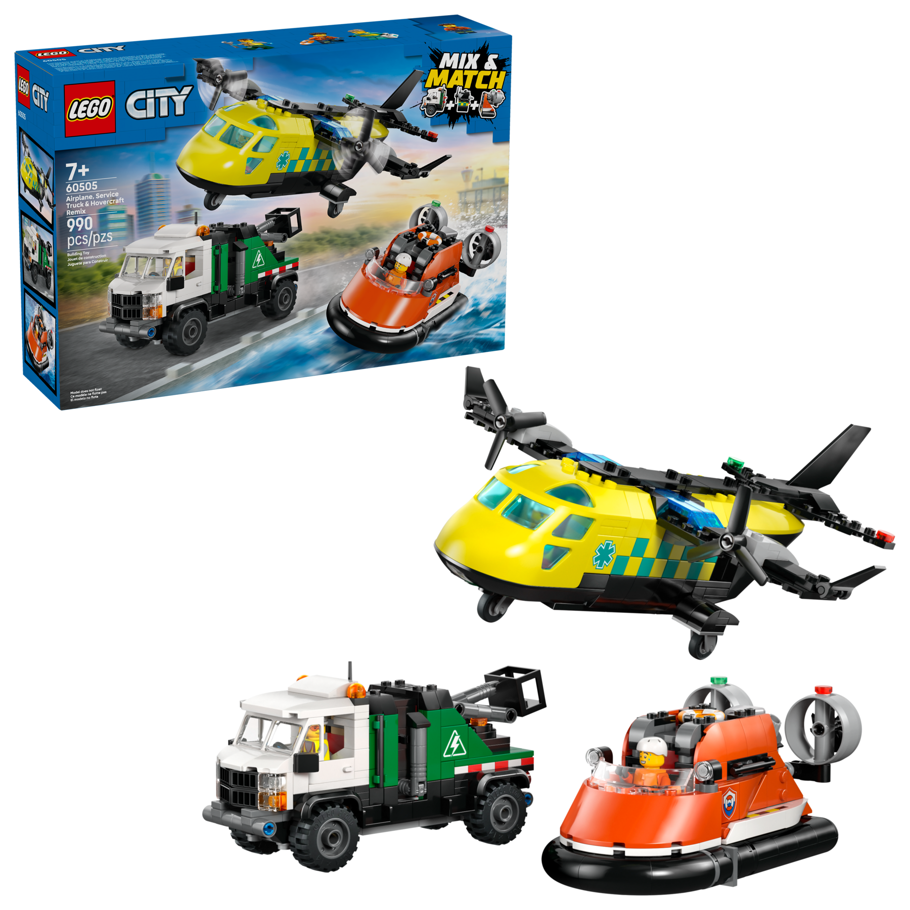 Lego City 60505 Aeroplane Service Truck & Hovercraft Remix