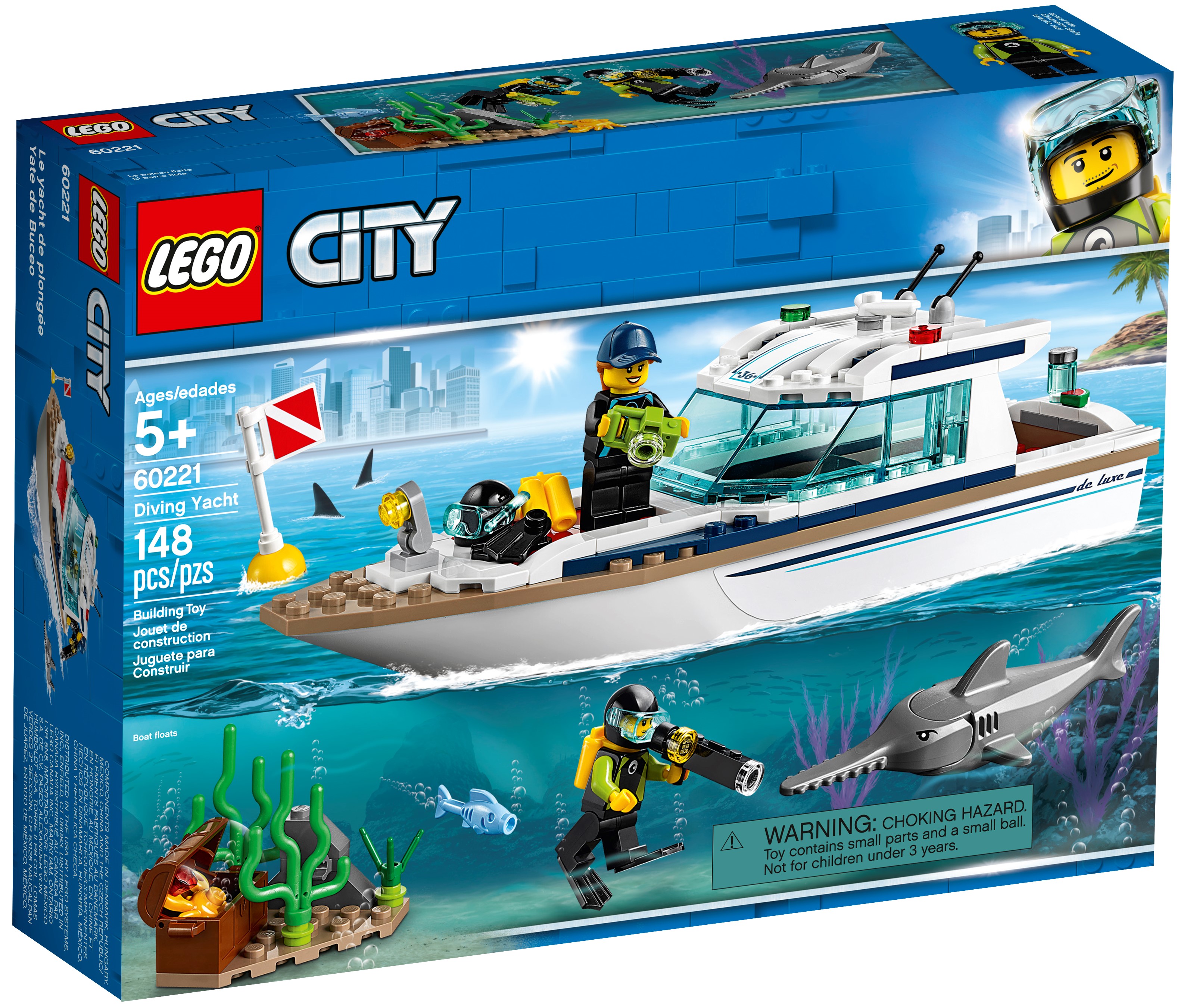 LEGO City Great Vehicles Diving Yacht 60221 Building Kit Playset 148pcs