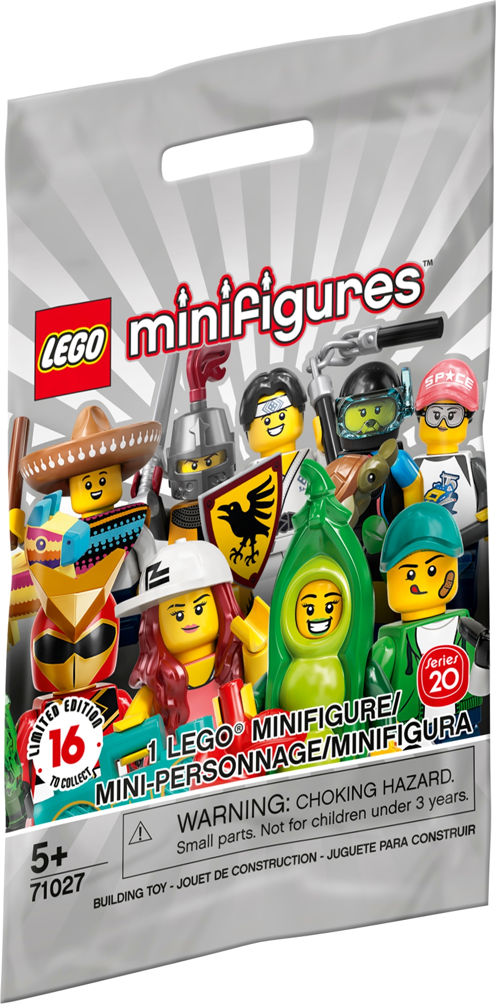 TELAIO di visualizzazione per visualizzare LEGO MINIFIGURES SERIE 20-71027 Design 3 LOGO 3 