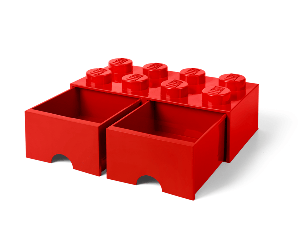 LEGO 5006131 Brique rouge de rangement LEGO® à tiroir 8 tenons — visuel 3 sur 5