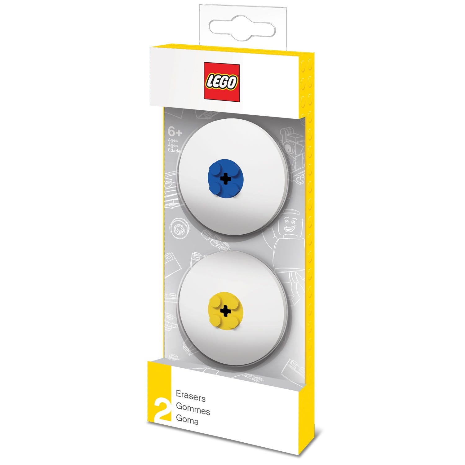 Gommes LEGO® (bleu/jaune)