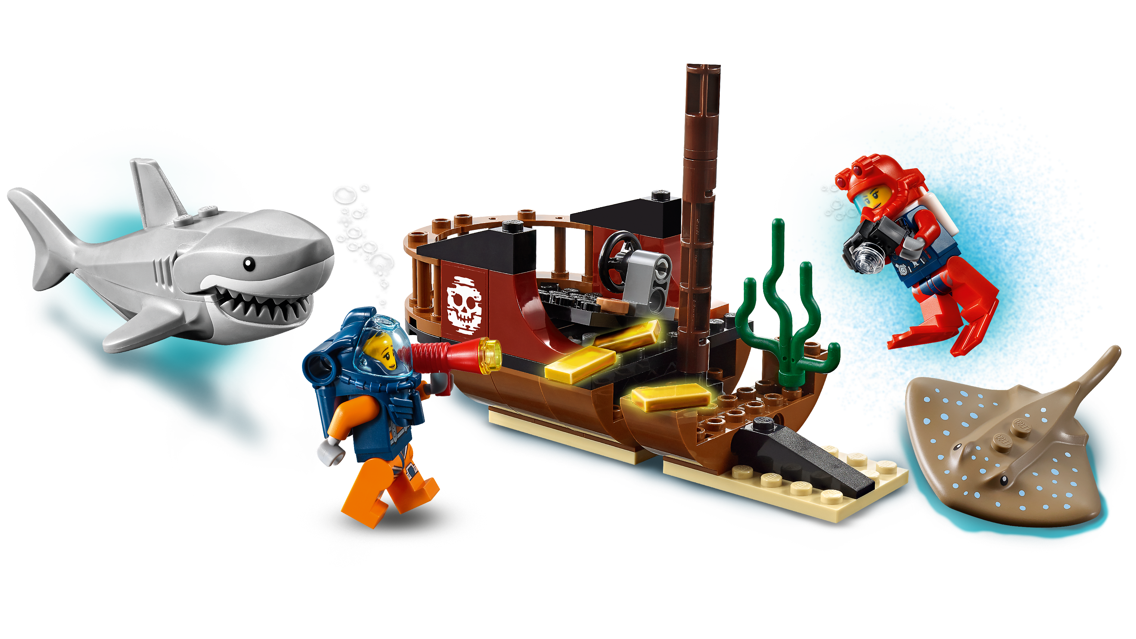 Lego City 60266 mar barco de investigación nuevo y en su embalaje original Harl hub minifigura