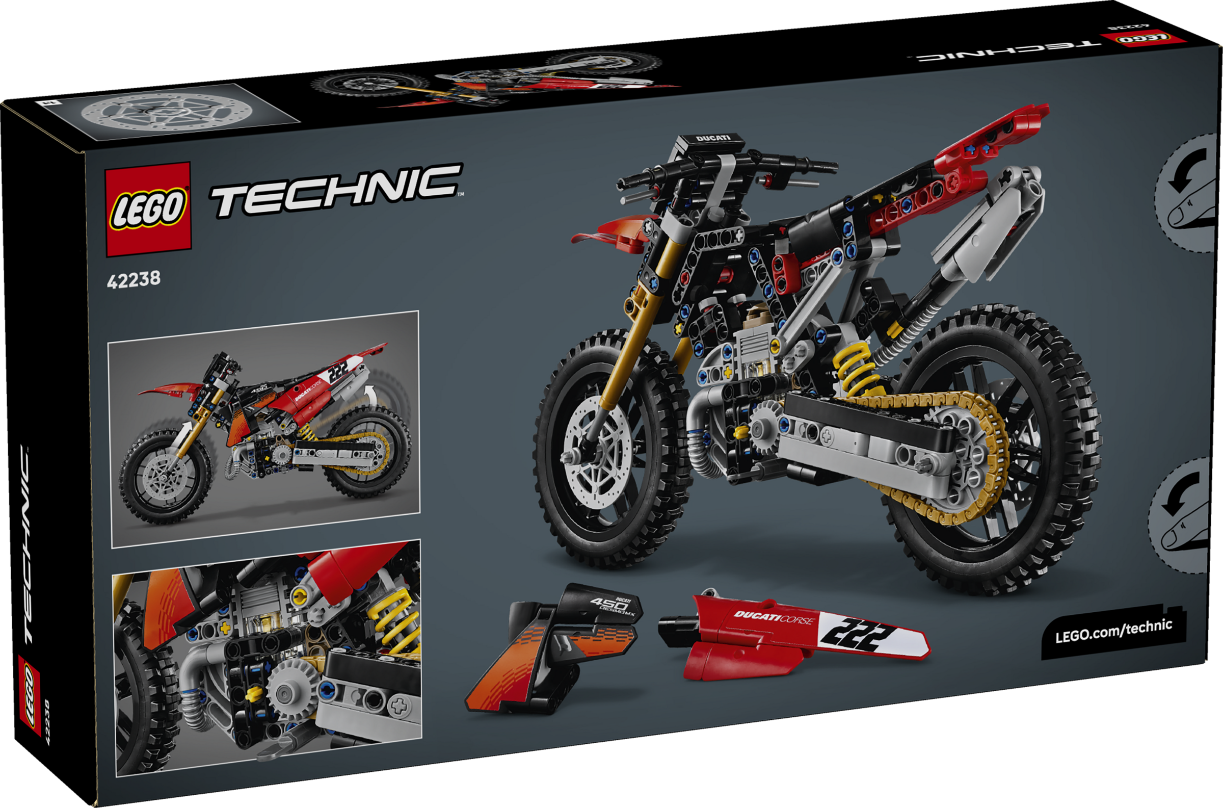 LEGO 42238 Ducati Desmo450 MX Factory 越野摩托車 官方商品展示圖 11