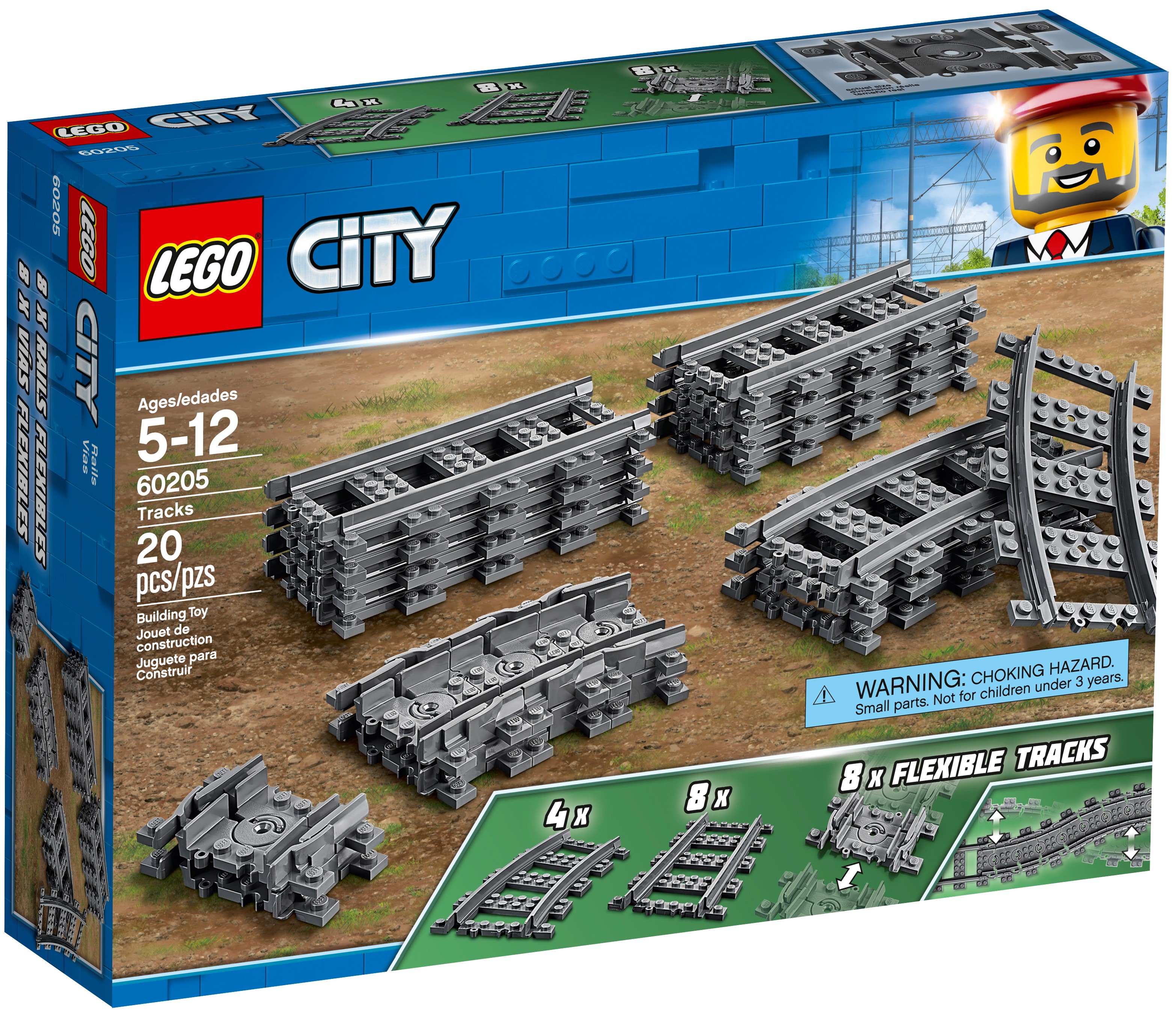 40 Lego RC train chemin de fer voie ferrée 7499 60205 rails flexible 