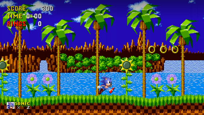 Зона Зеленых Холмов из первой игры Sonic the Hedgehog™ (1991)