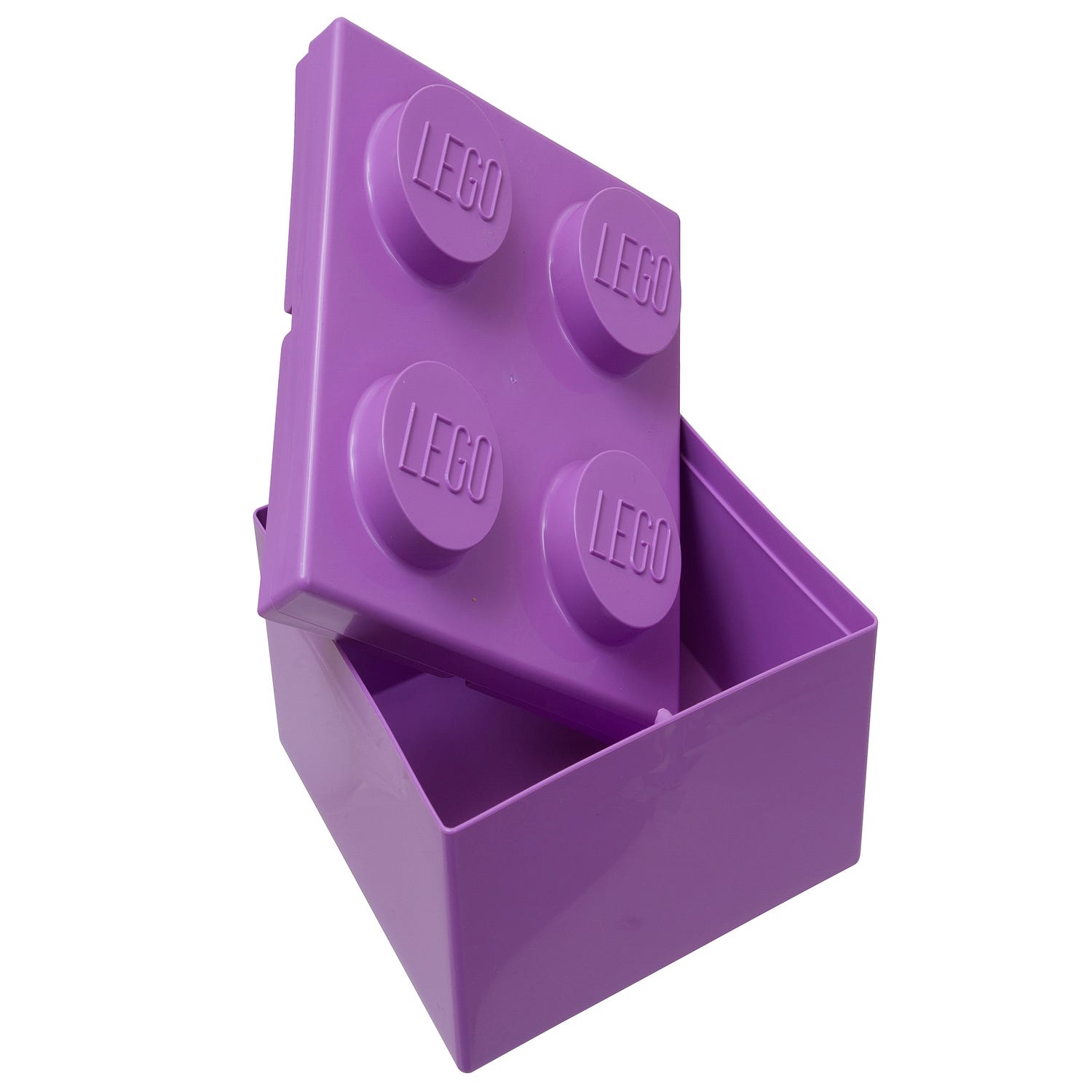 Fioletowy pojemnik w kształcie klocka LEGO® z wypustkami 2x2