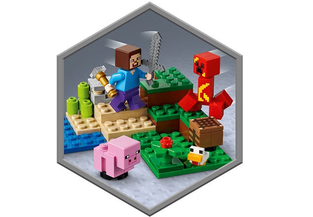 LEGO Minecraft 21177 L'agguato del Creeper, Mattoncini da Costruzione con  Steve e 2 Minifigure, Giochi per Bambini 7+ Anni LEGO 2021