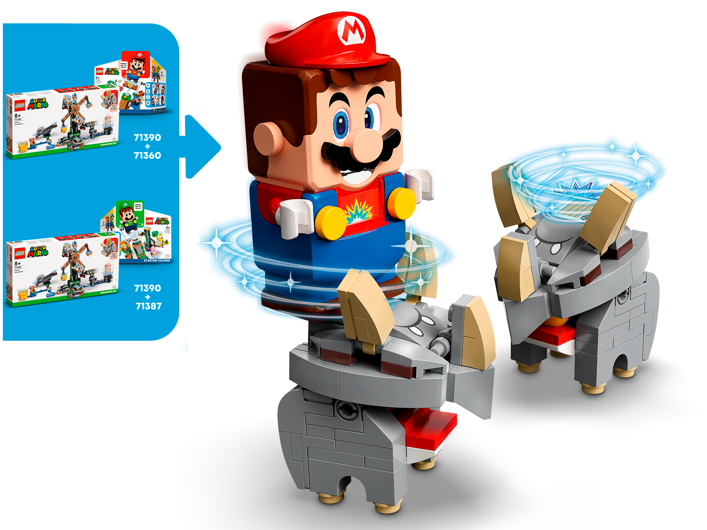 LEGO Super Mario Reznor Knockdown Expansion Set 71390 Building Toy Playset  for Kids (862 Pieces)