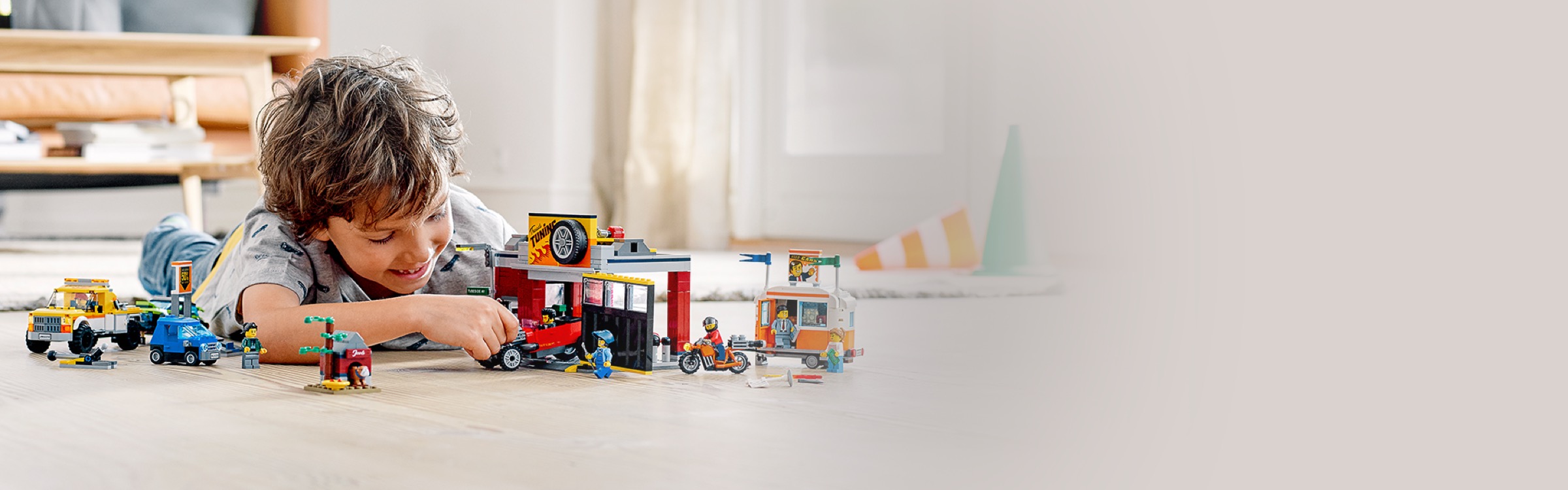 LEGO City 60258 Tuning Workshop Car Garage Block Building Set with 7 Minifigures 