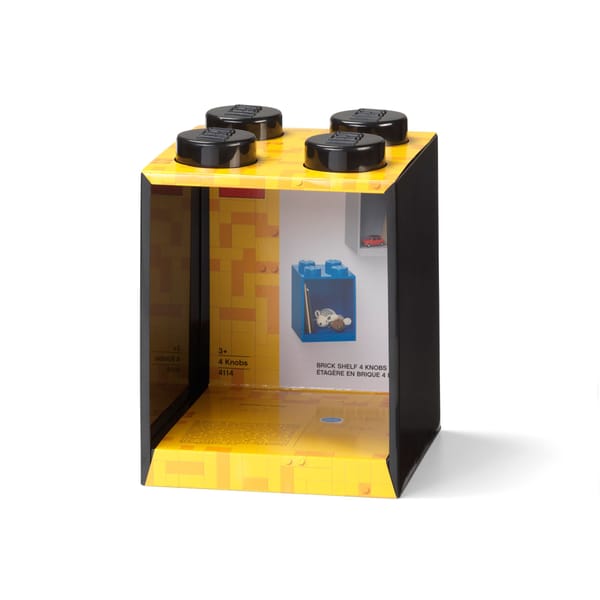 4-Stud Brick Shelf – Black - Image 3
