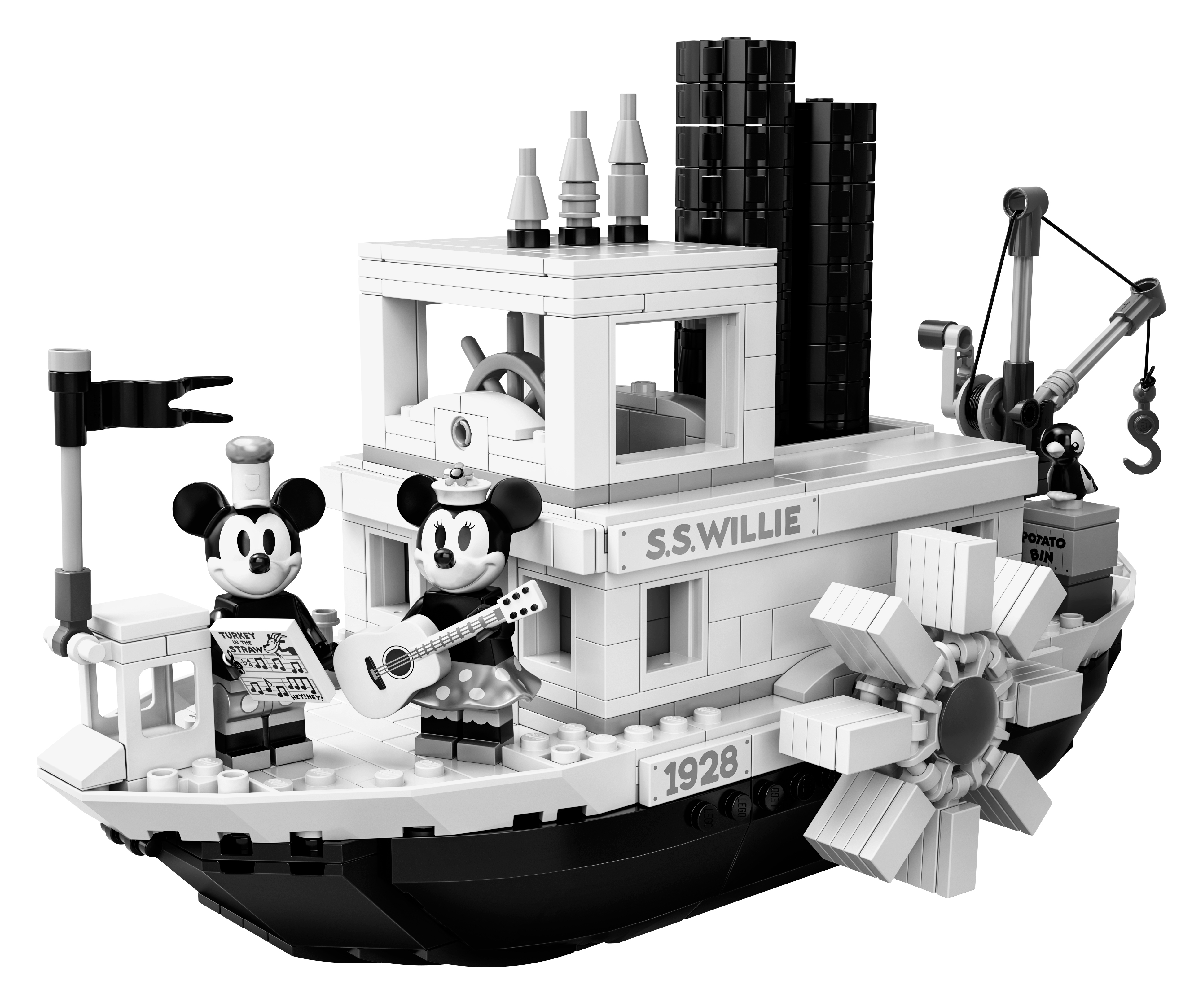 Genuine Disney Lego Minifigures Mickey Mouse & Minnie Mouse Steamboat Willie 