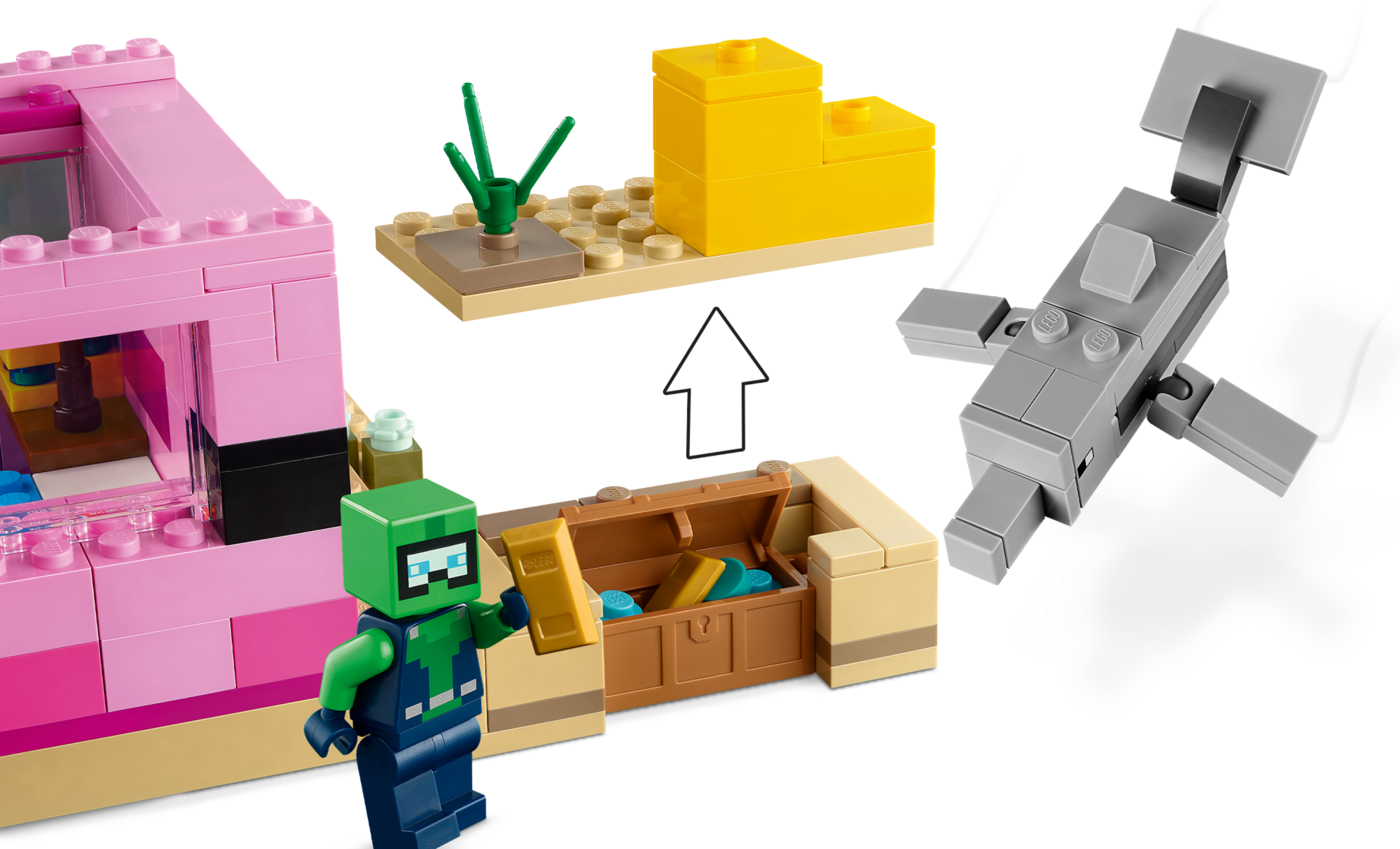 Lego Minecraft The Axolotl House Building Toy 21247 : Target