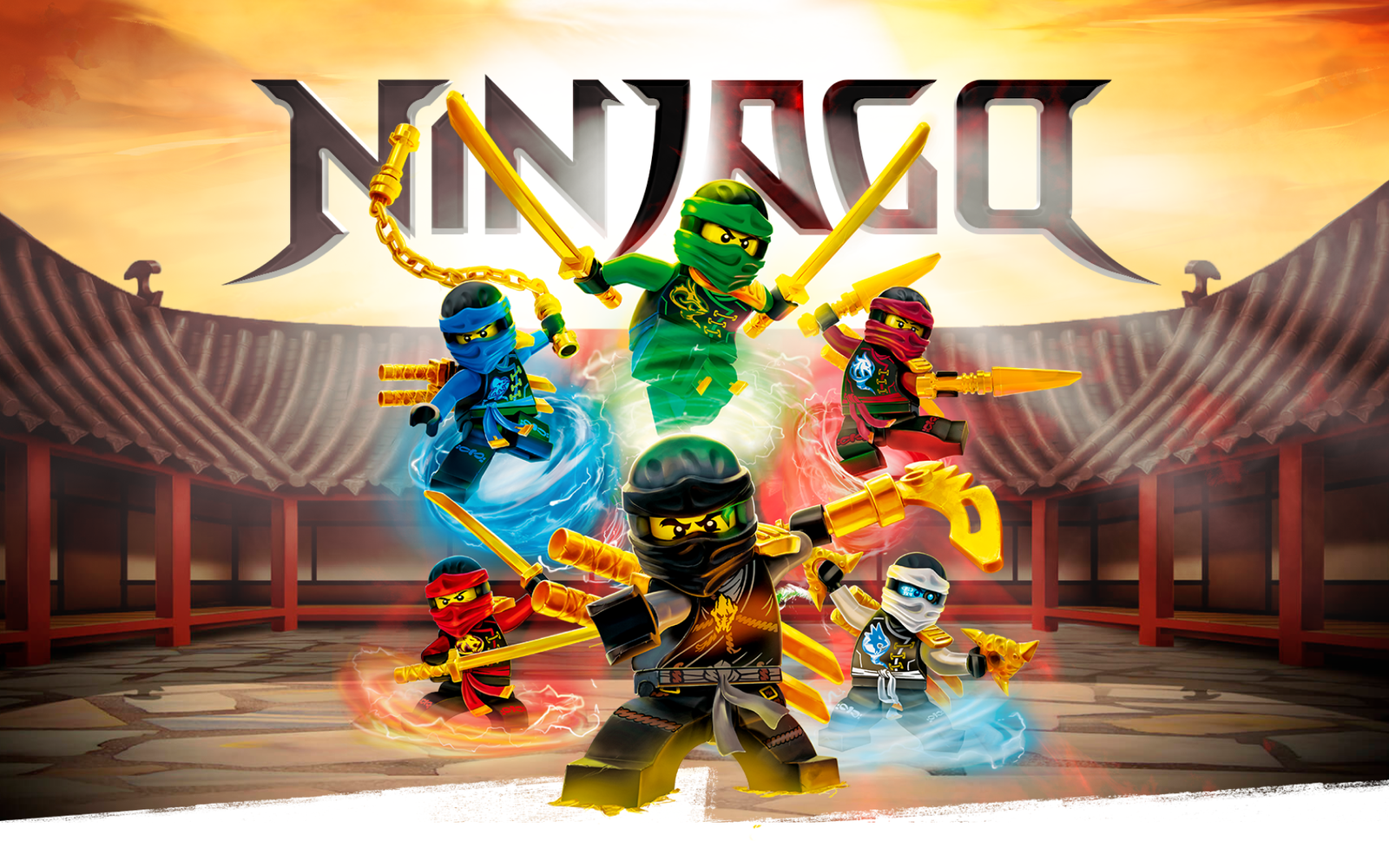  LEGO Ninjago Dragons Rising: Kai Minfigure with Dual Swords  Yellow : Toys & Games