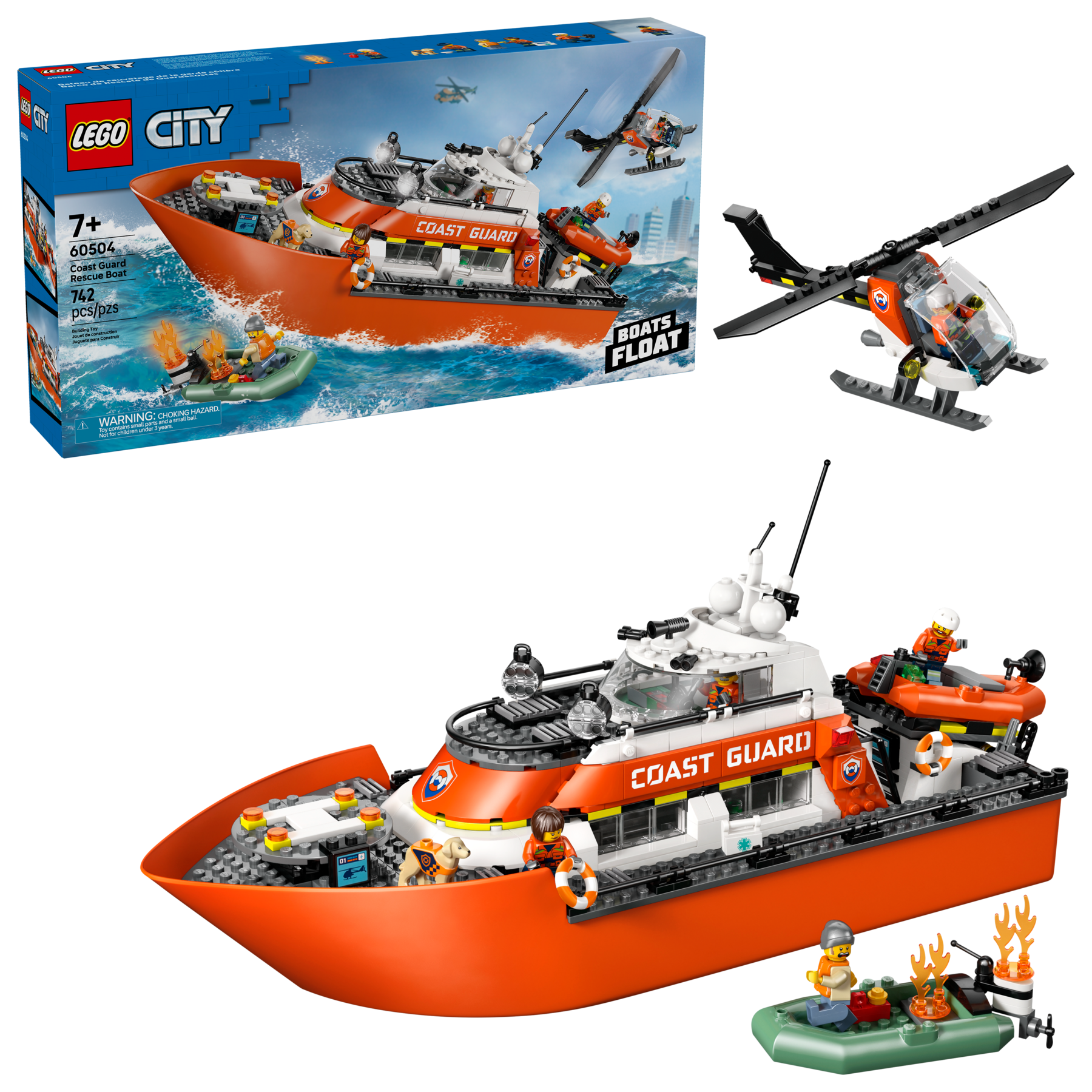 Lego City 60504 Coast Guard Rescue Boat & Helicopter