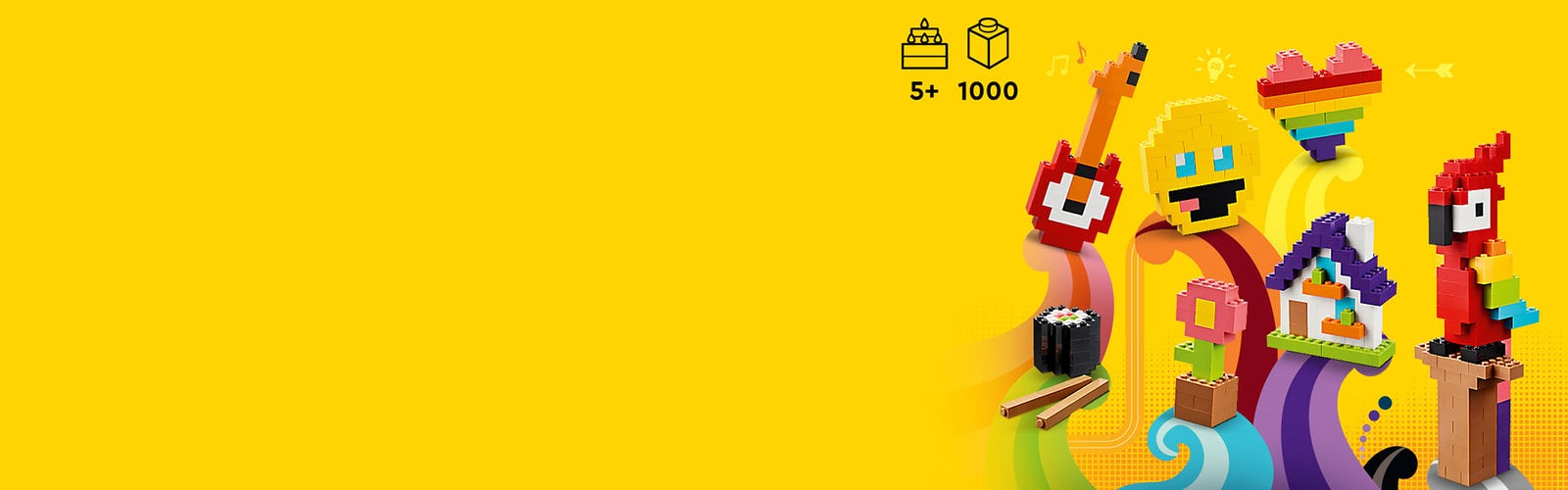 LEGO 11030 Classic Briques à Foison, Jouet Briques avec Emoji Smiley, Un  Perroquet, Une Fleur et Plus, Cadeau Créatif pour Enfants, Garçons, Filles