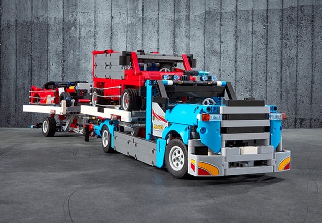 LEGO Technic 42098 Car Transporter unboxing, speed build and detailed  review 