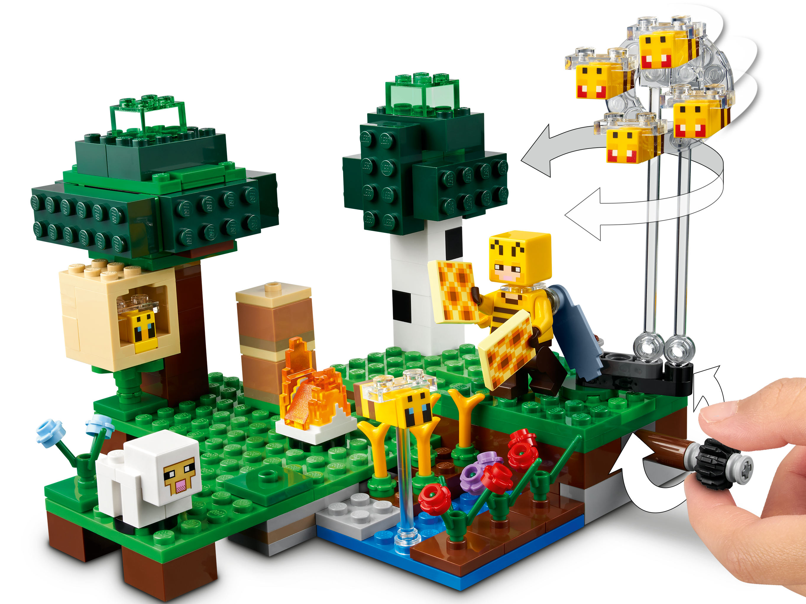 LEGO 21165 Minecraft La Granja de Abejas, Set de Construcción con Figuras de Apicultora y Oveja  21151 Minecraft La Batalla en el End Juguete de Construcción 