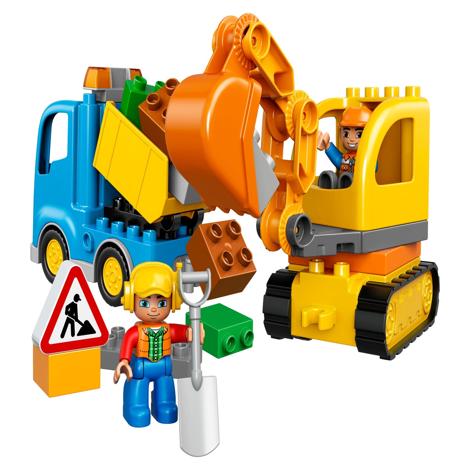 sælge Tradition Blive kold Lastbil og gravemaskine på larvefødder 10812 | DUPLO® | Officiel LEGO® Shop  DK