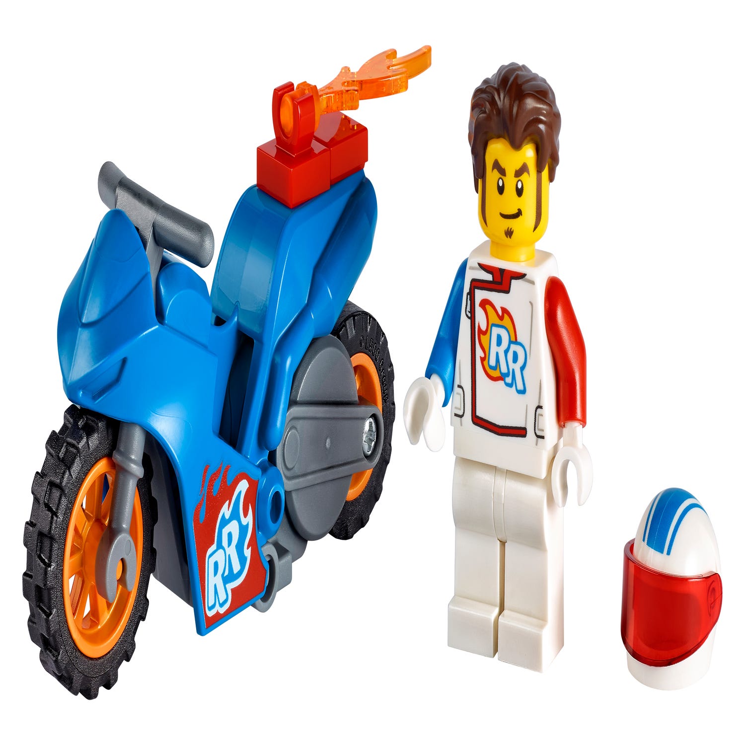 Lego 60298 city stuntz la moto de cascade fusée, moto a