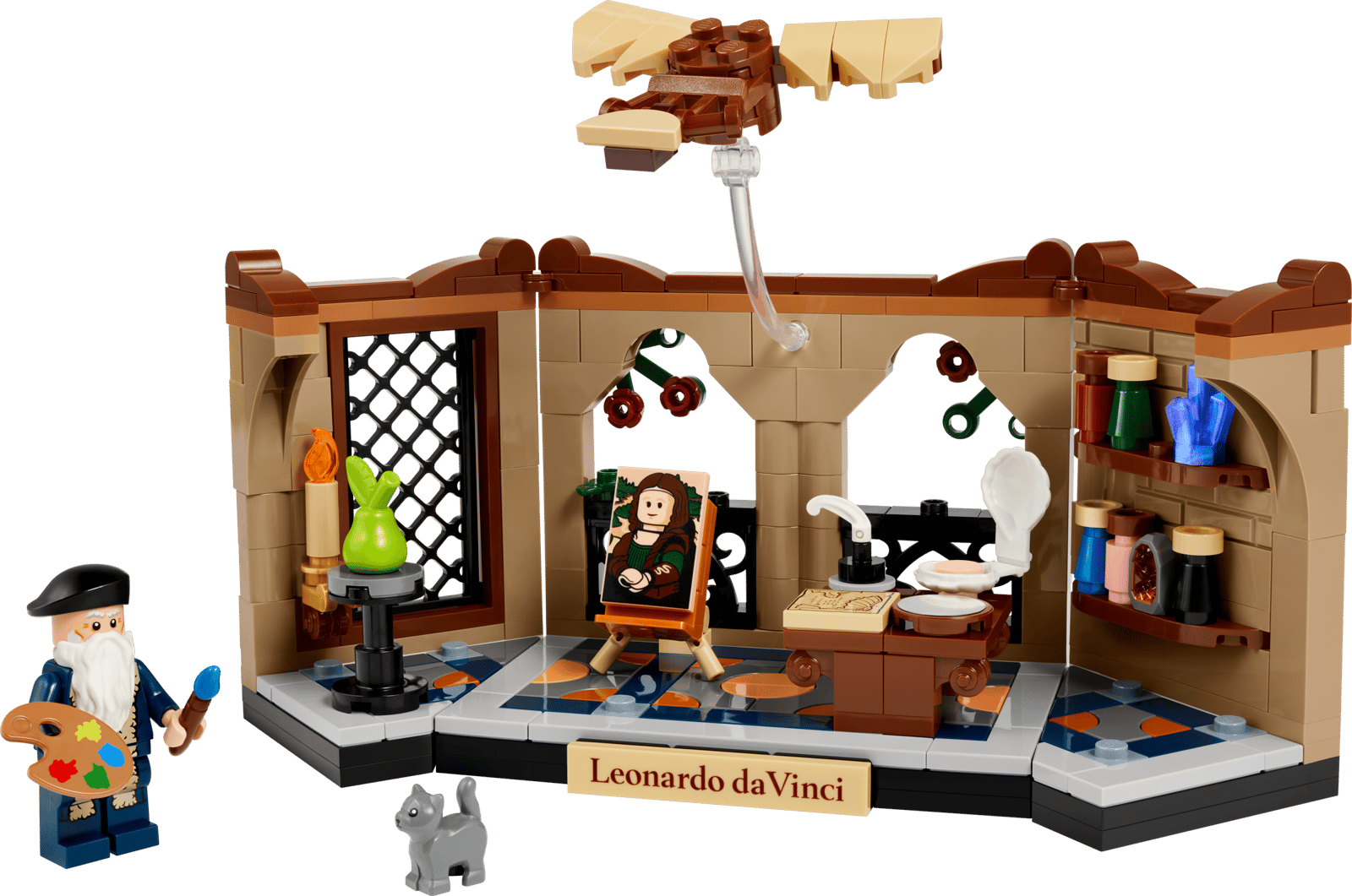LEGO 40902 Tribute to Leonardo da Vinci – official product shot of the built workshop model
