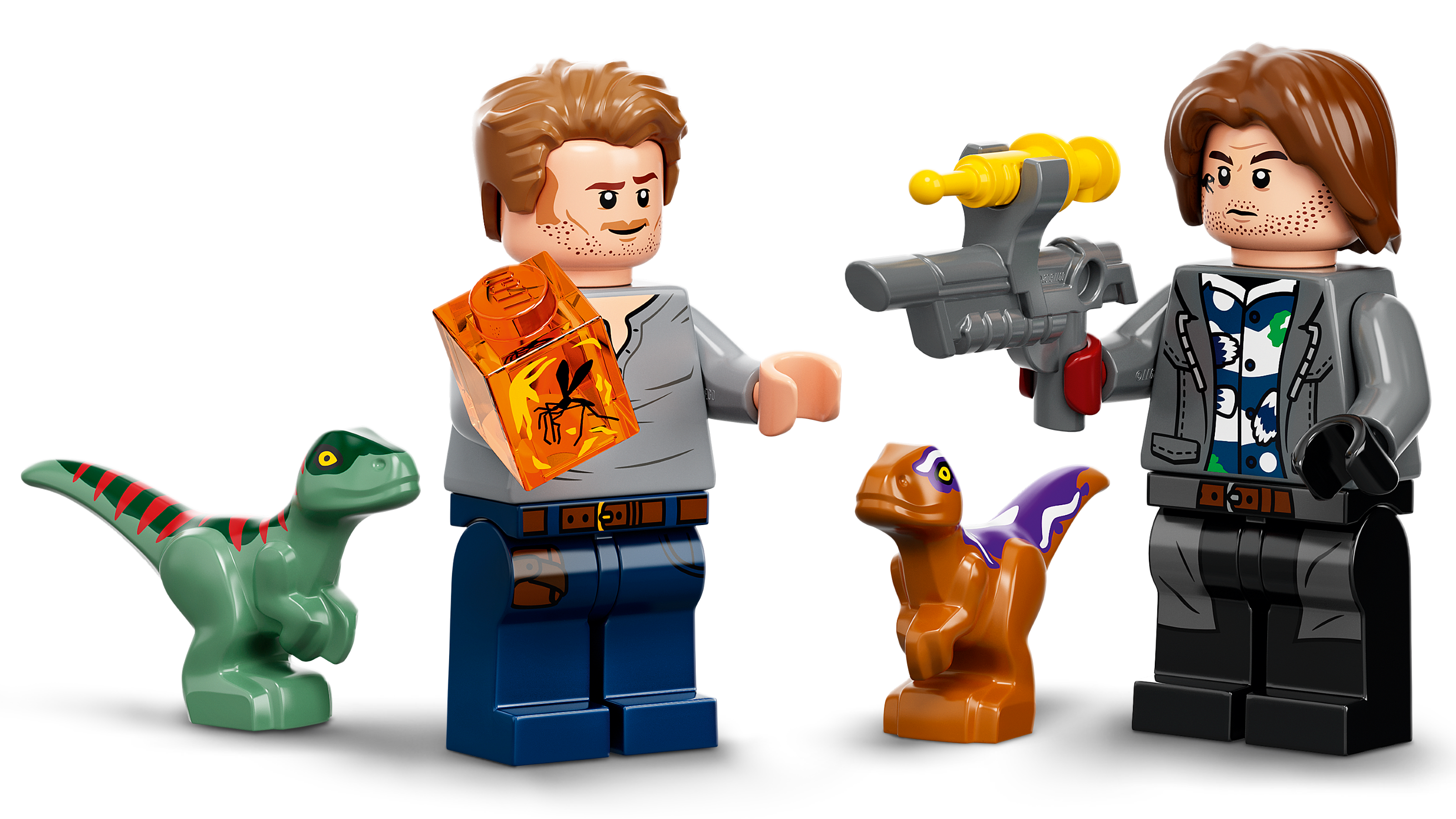 LEGO 76945 Jurassic World La Poursuite en Moto de l’Atrociraptor 2 Bébés Dinos et Minifigurines de Gardiens avec Tranquilisants Jouet de Dinosaures 