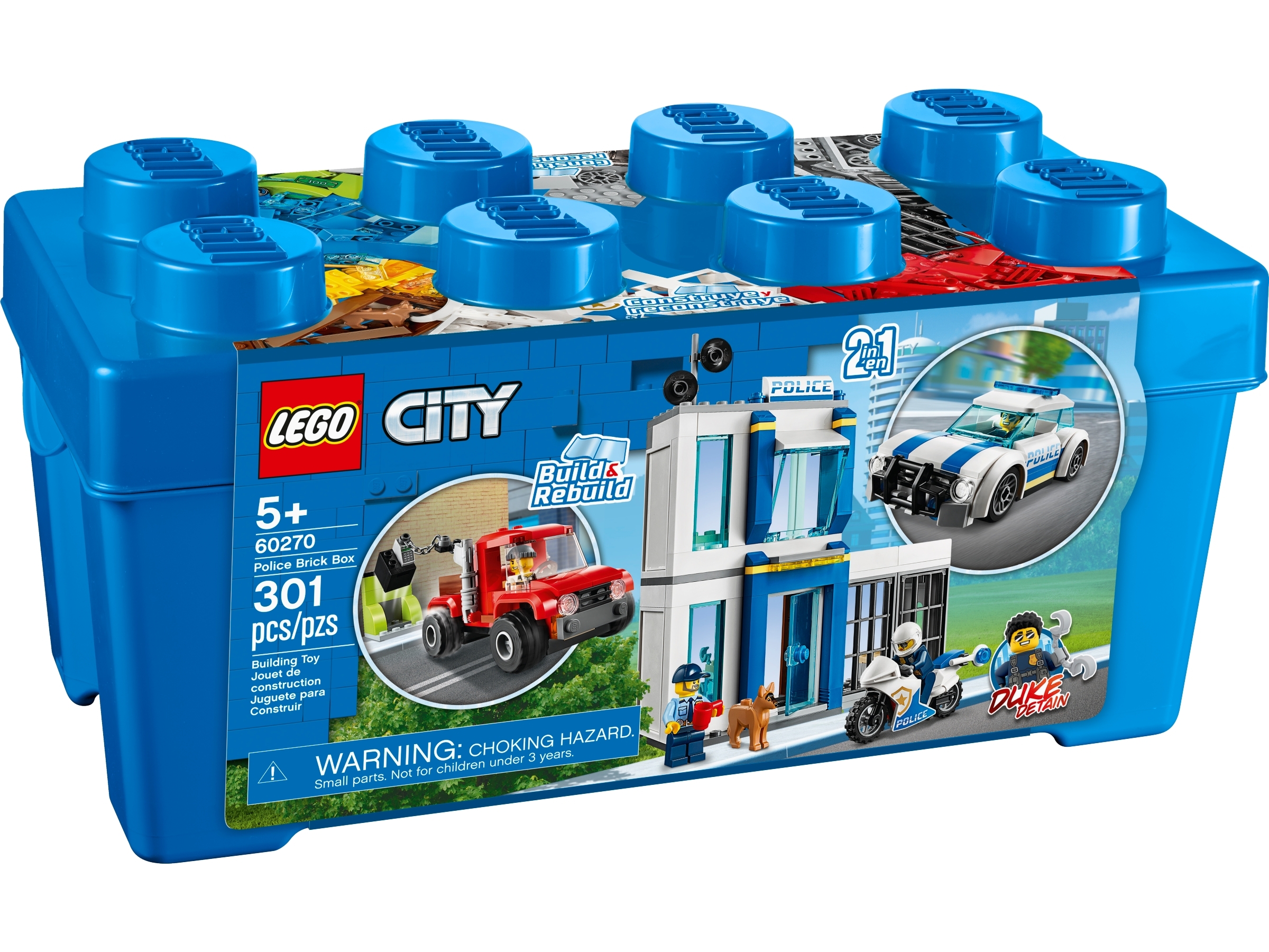 Vige Duplo Lego Police or Construction Kits in storage box 