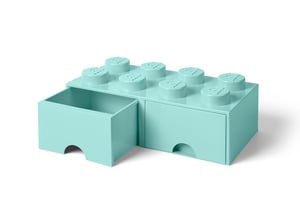 Brique 8 tenons avec tiroirs – bleu turquoise