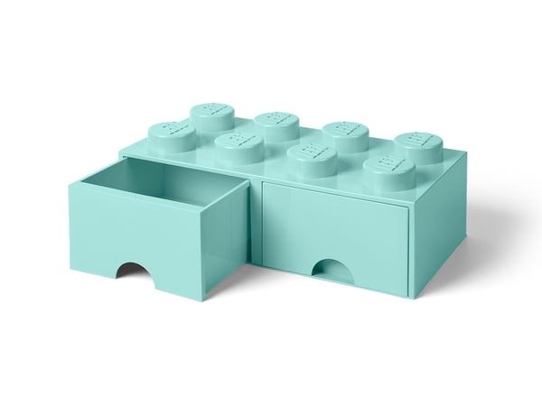 LEGO 5006182 Brique 8 tenons avec tiroirs – bleu turquoise