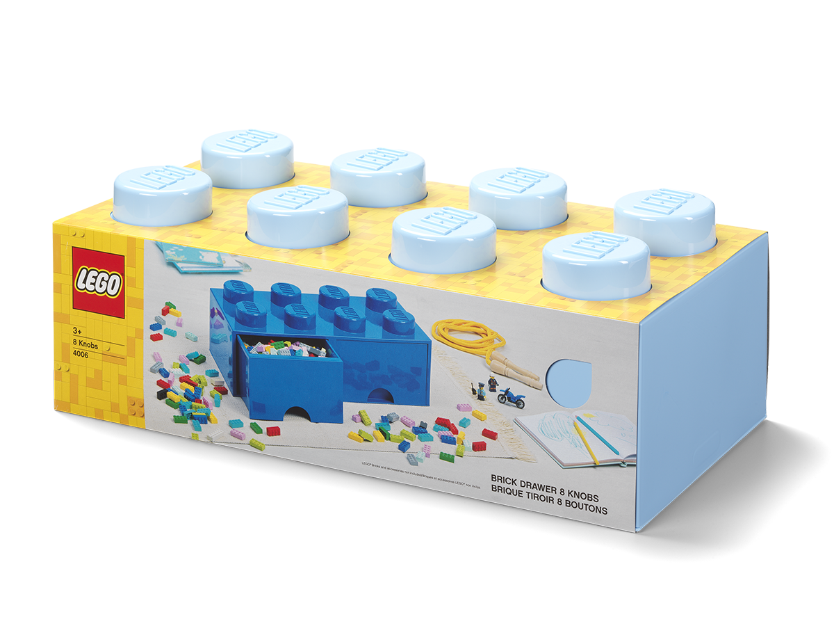 Tiroir en brique LEGO 8 boutons, 2 tiroirs, boîte de rangement empilable,  9.4 l