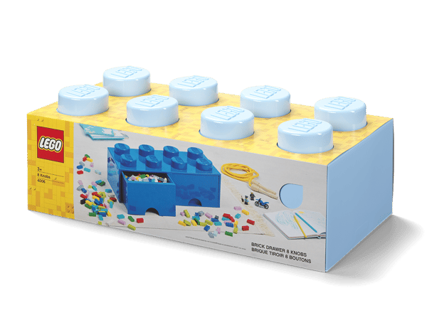 LEGO 5006311 Brique 8 tenons avec tiroirs – bleu clair — visuel 2 sur 5