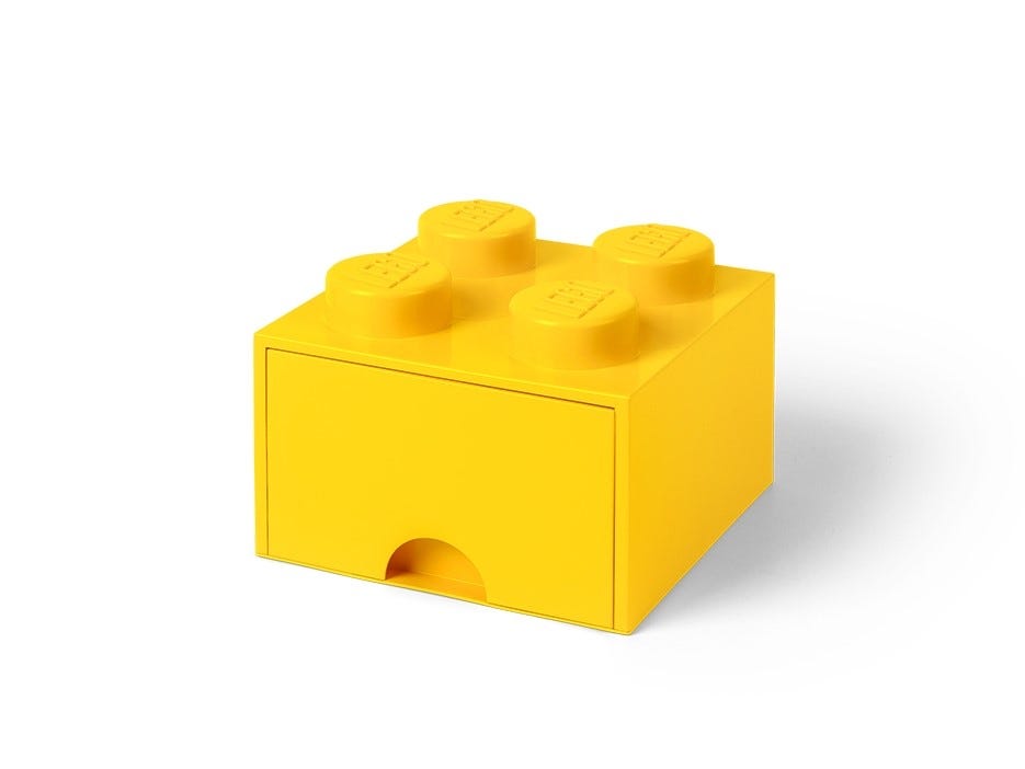 LEGO 4-stud Bright Yellow Storage Brick Drawer