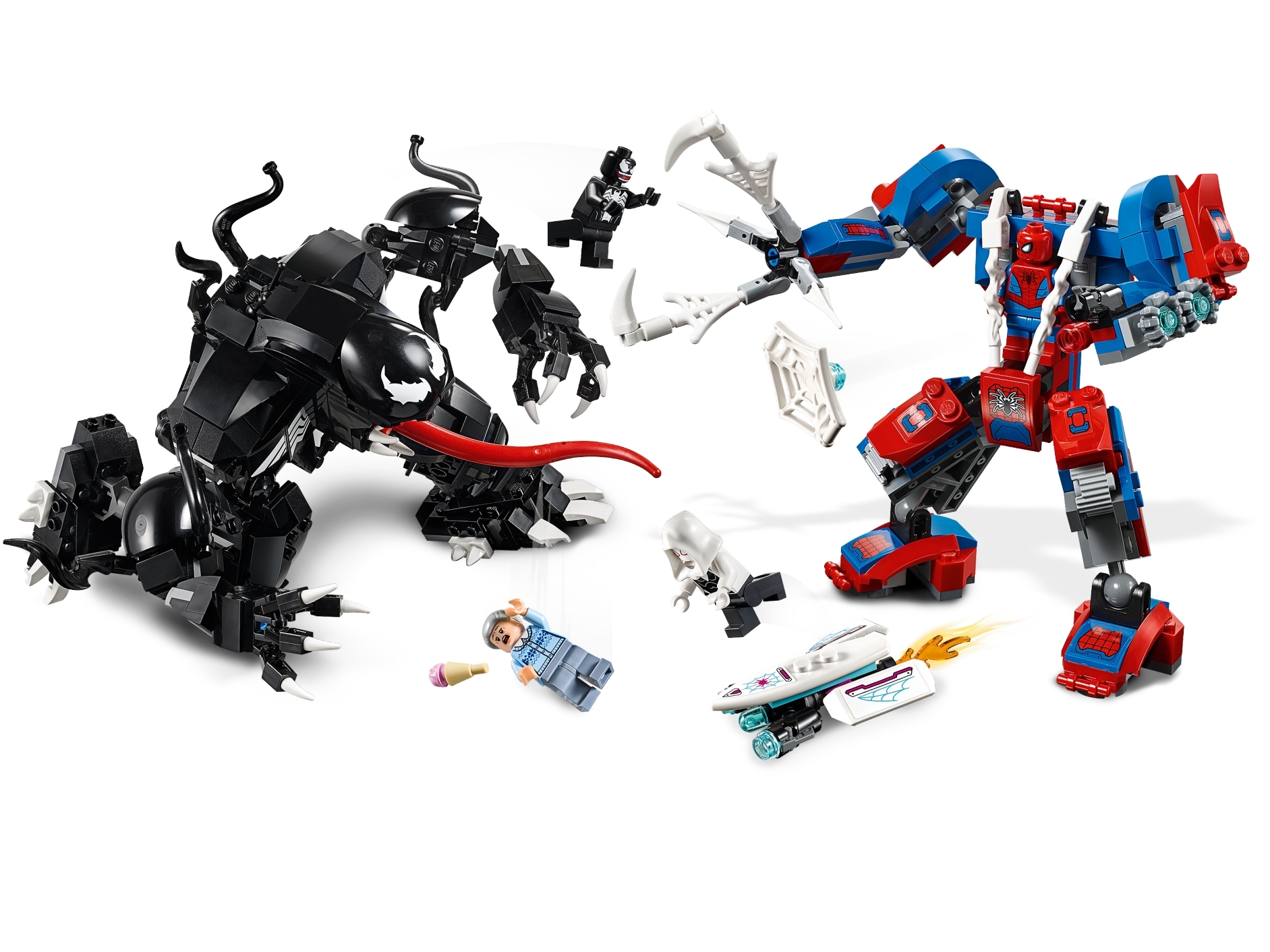 LEGO Super Heroes Marvel Spider Mech Vs. Venom 76115 Action Toy Building  Kit with Web Shooter and Gripping Toy Claw Includes Spider-Man Minifigures