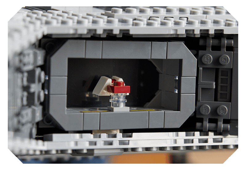 Miniature Republic Gunship inside the hangar