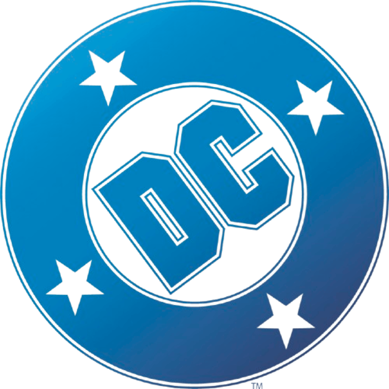 DC Comics logo — official brand mark used on the LEGO Batman Legacy of the Dark Knight game page