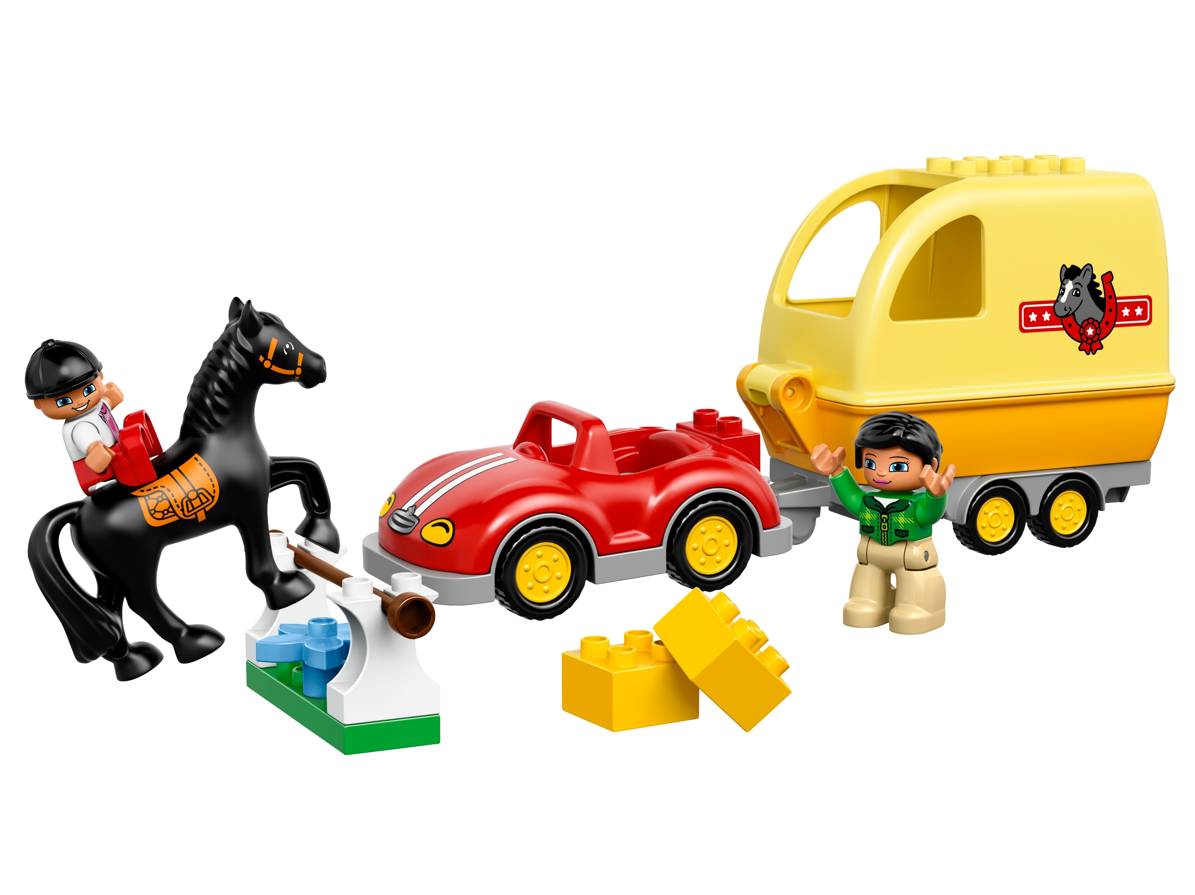 Cheval Poney Vache Sulki Entraîneur Pferdekarren Remorque Rouge Duplo LEGO Duplo 