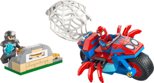 Spidey sur sa moto contre Rhino