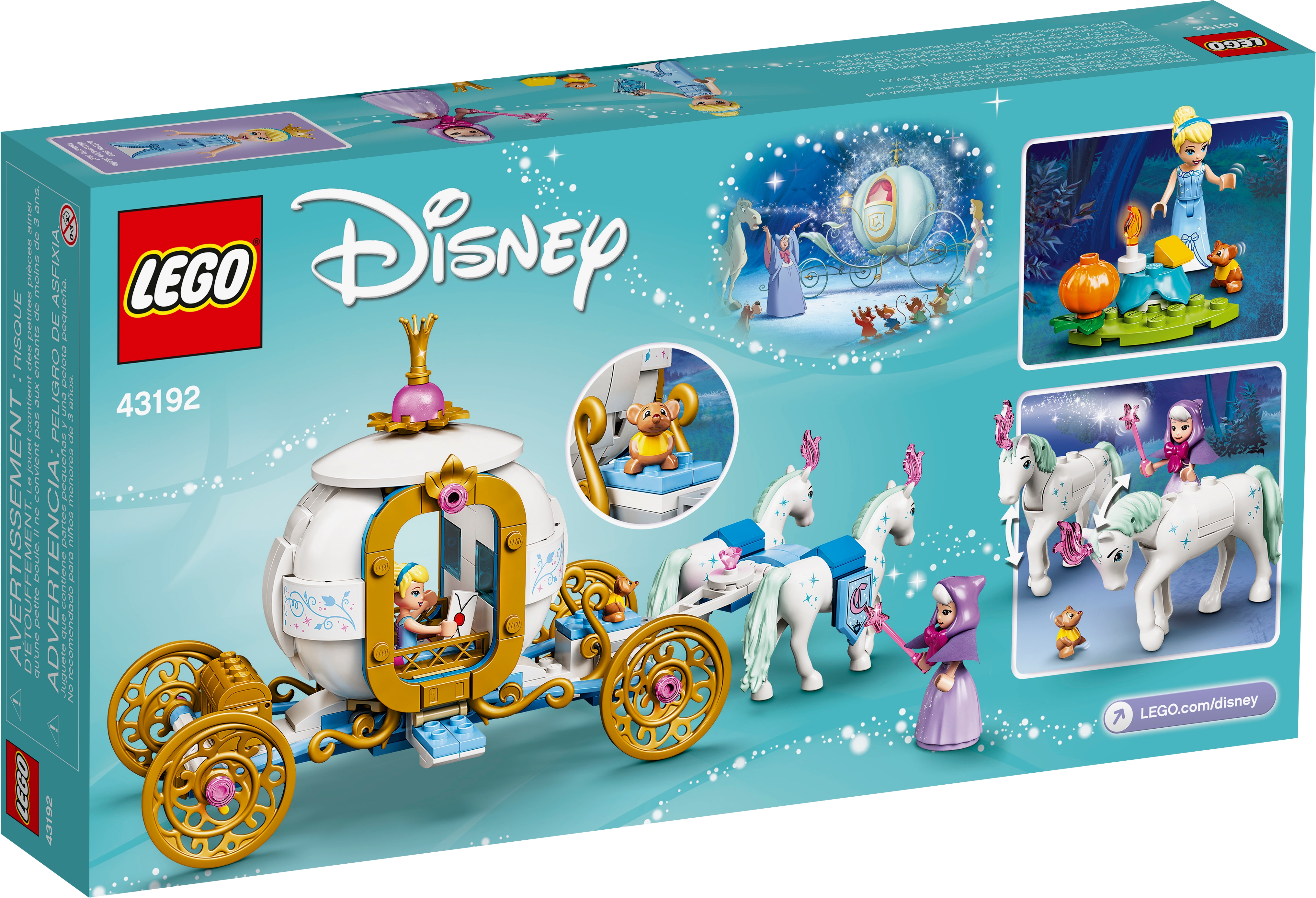 43192 LEGO Disney Princess Cinderella's Royal Carriage 237 Pieces Age 5 Years+ 
