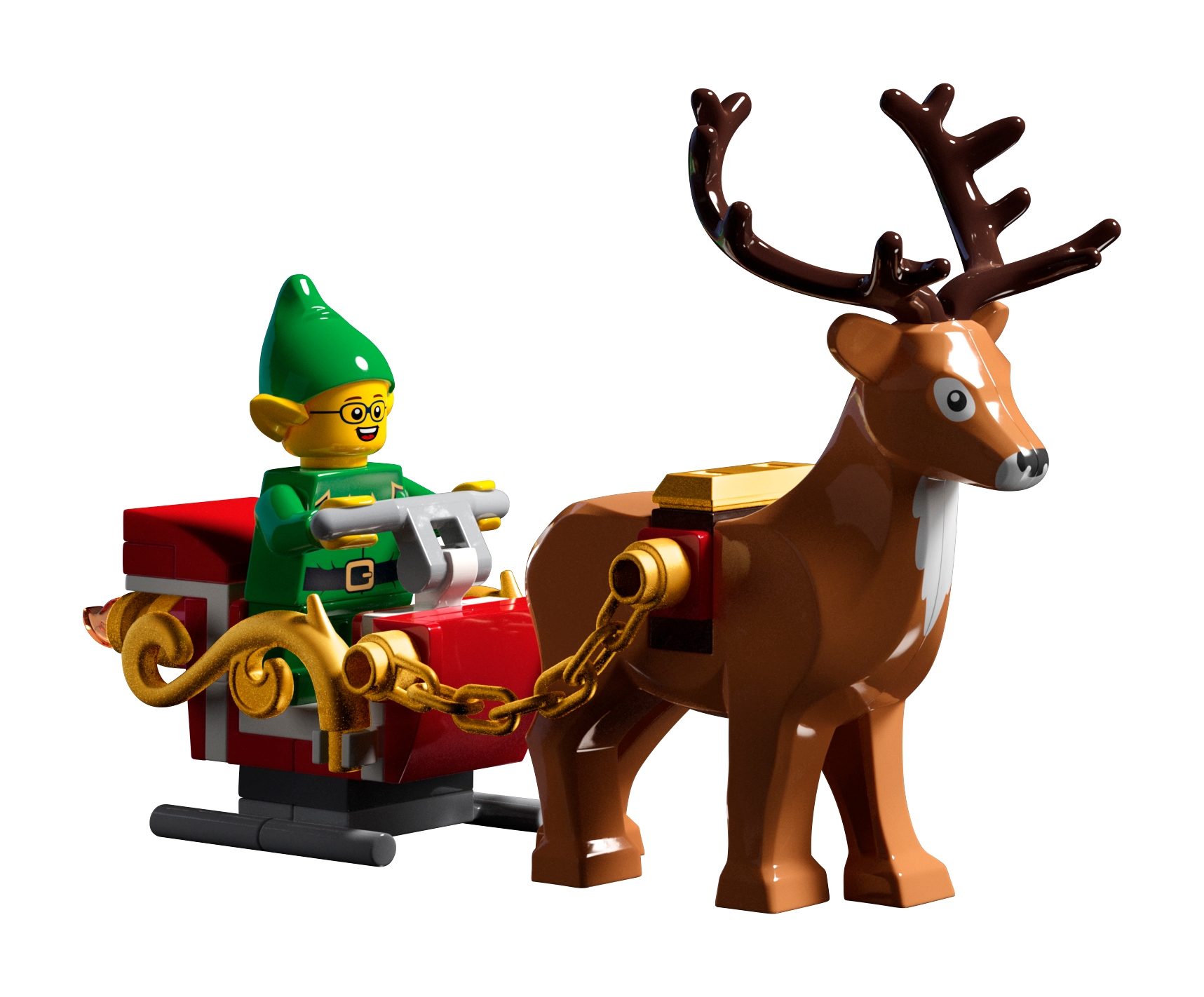 LEGO Lot of 4 Reindeer ~ Christmas Santa Sleigh Holiday Elf Club House 10275