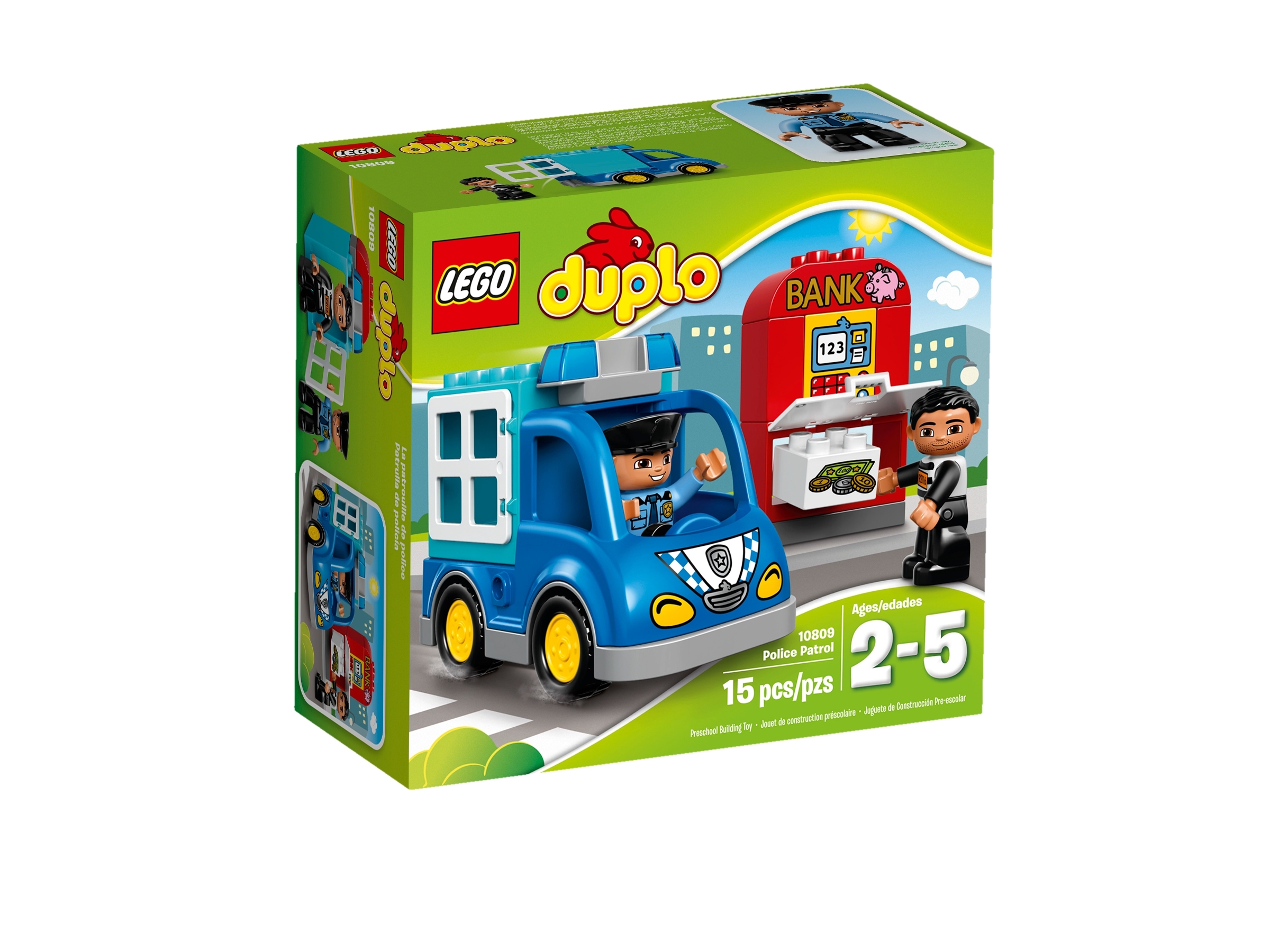 LEGO DUPLO VILLE 1 x auto della polizia auto polizia carrello aus10809 prigioniero 