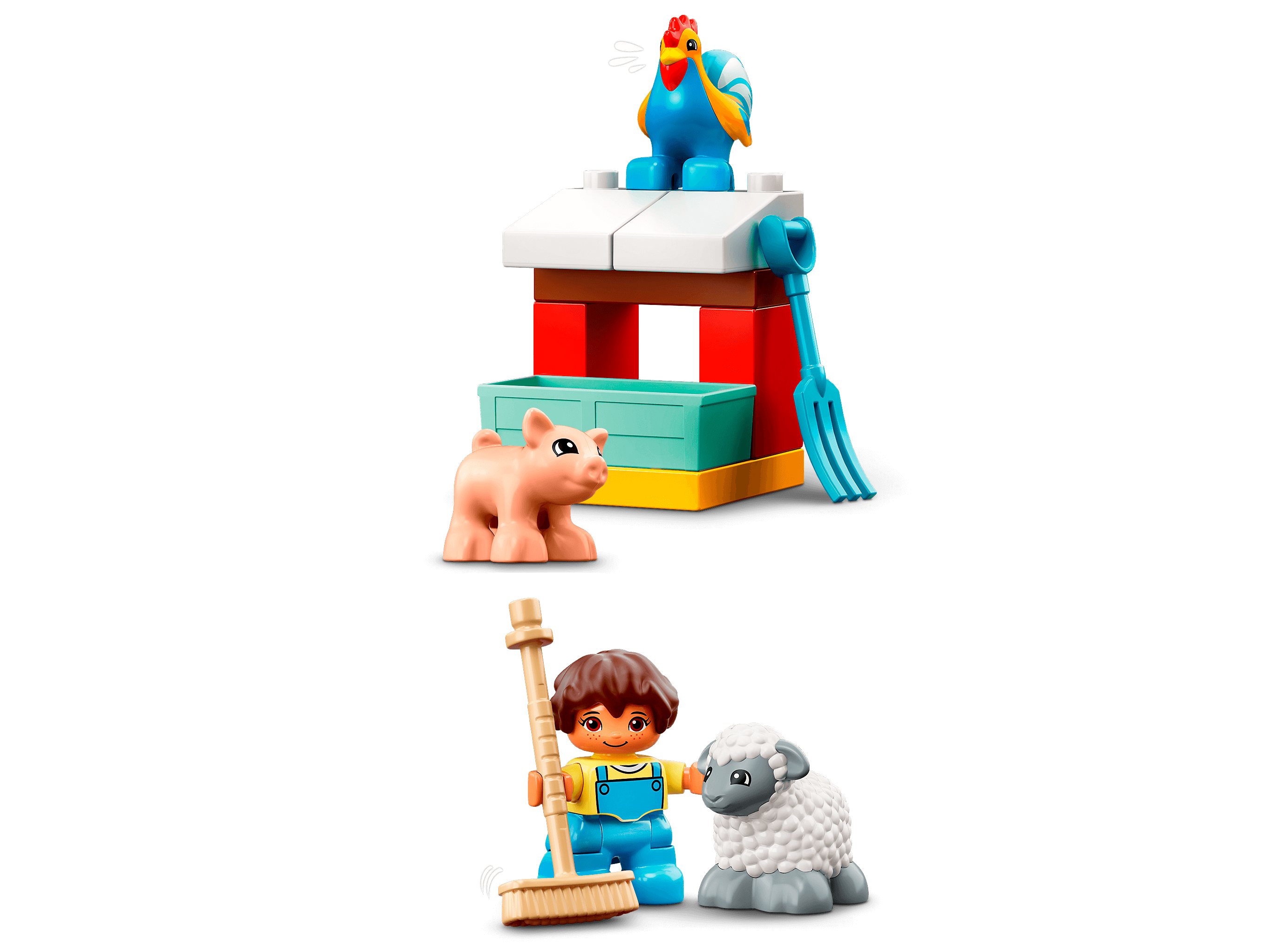 Lego duplo 10952 - la grange le tracteur et les animaux de la ferme, jeux  de constructions & maquettes