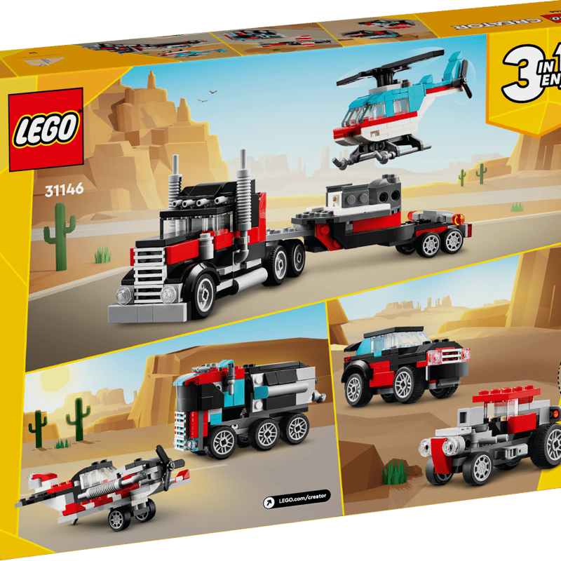 Camión Plataforma con Helicóptero 31146 Sets en Creator