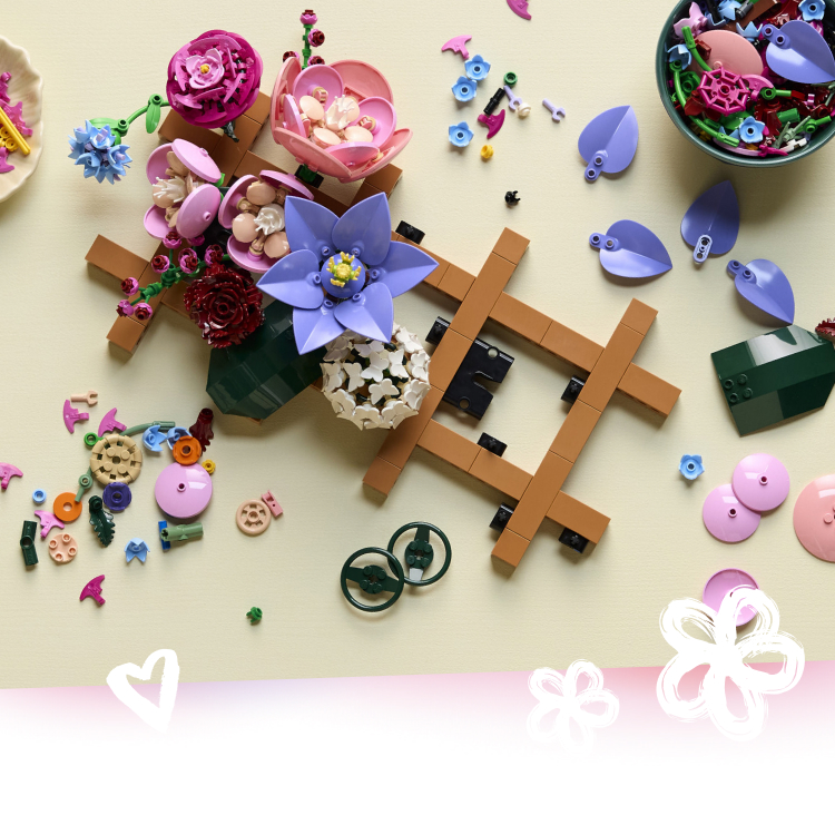 創造力を花開かせて、レゴ®ボタニカル フラワーウォールデコレーション